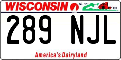WI license plate 289NJL