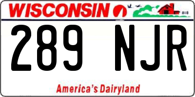 WI license plate 289NJR