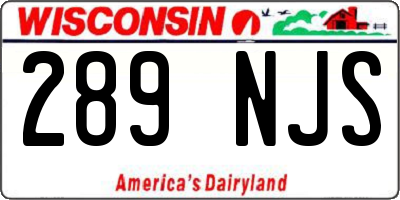 WI license plate 289NJS