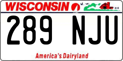 WI license plate 289NJU