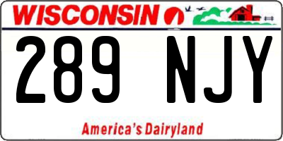 WI license plate 289NJY
