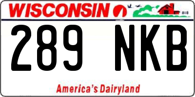 WI license plate 289NKB