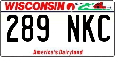 WI license plate 289NKC