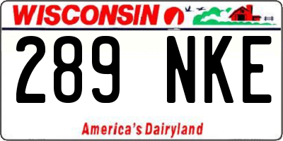 WI license plate 289NKE