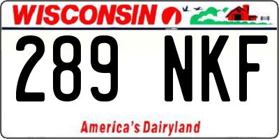 WI license plate 289NKF