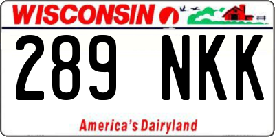WI license plate 289NKK