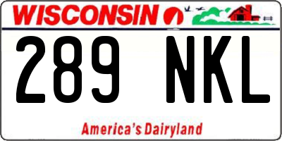 WI license plate 289NKL