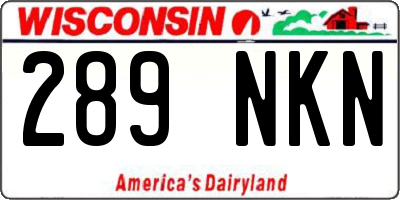 WI license plate 289NKN