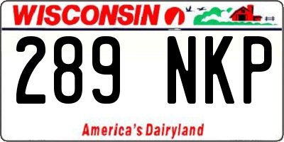 WI license plate 289NKP