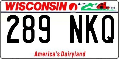 WI license plate 289NKQ