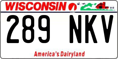 WI license plate 289NKV