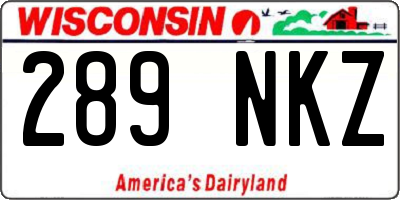 WI license plate 289NKZ