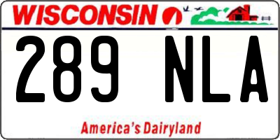 WI license plate 289NLA
