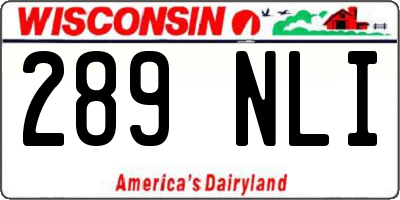 WI license plate 289NLI