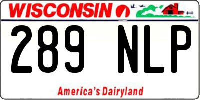 WI license plate 289NLP