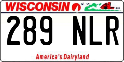 WI license plate 289NLR