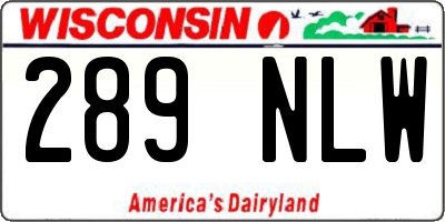 WI license plate 289NLW