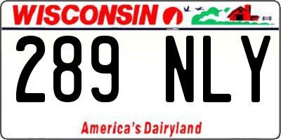 WI license plate 289NLY