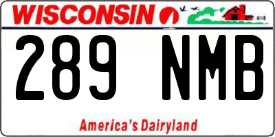 WI license plate 289NMB