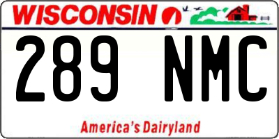 WI license plate 289NMC