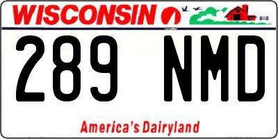WI license plate 289NMD