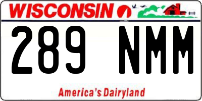 WI license plate 289NMM
