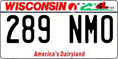 WI license plate 289NMO