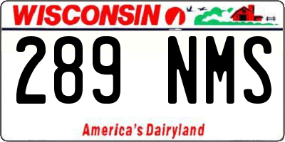 WI license plate 289NMS