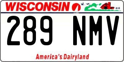 WI license plate 289NMV