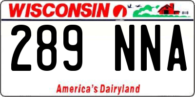 WI license plate 289NNA