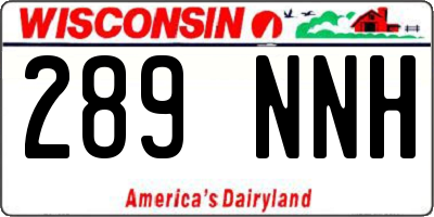 WI license plate 289NNH
