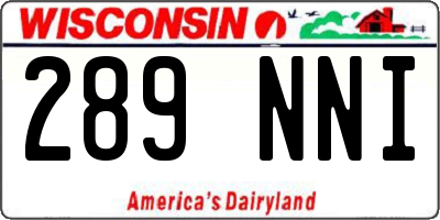 WI license plate 289NNI