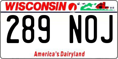 WI license plate 289NOJ