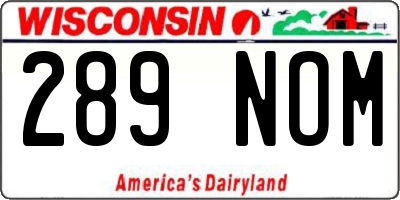 WI license plate 289NOM