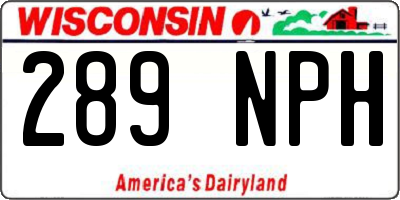 WI license plate 289NPH