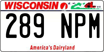 WI license plate 289NPM