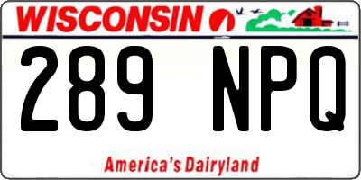 WI license plate 289NPQ