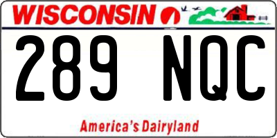 WI license plate 289NQC