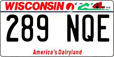 WI license plate 289NQE