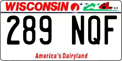 WI license plate 289NQF