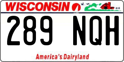 WI license plate 289NQH