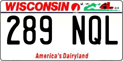 WI license plate 289NQL