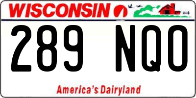 WI license plate 289NQO