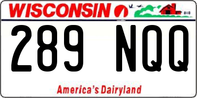 WI license plate 289NQQ