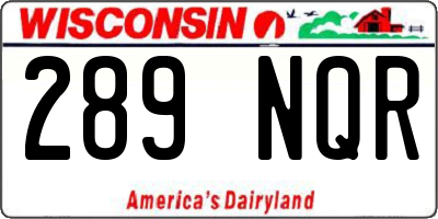 WI license plate 289NQR