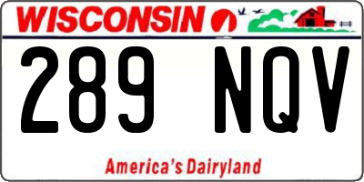 WI license plate 289NQV