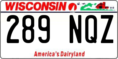 WI license plate 289NQZ