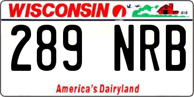 WI license plate 289NRB