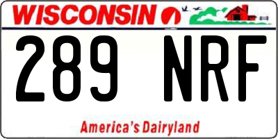 WI license plate 289NRF