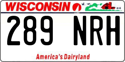 WI license plate 289NRH